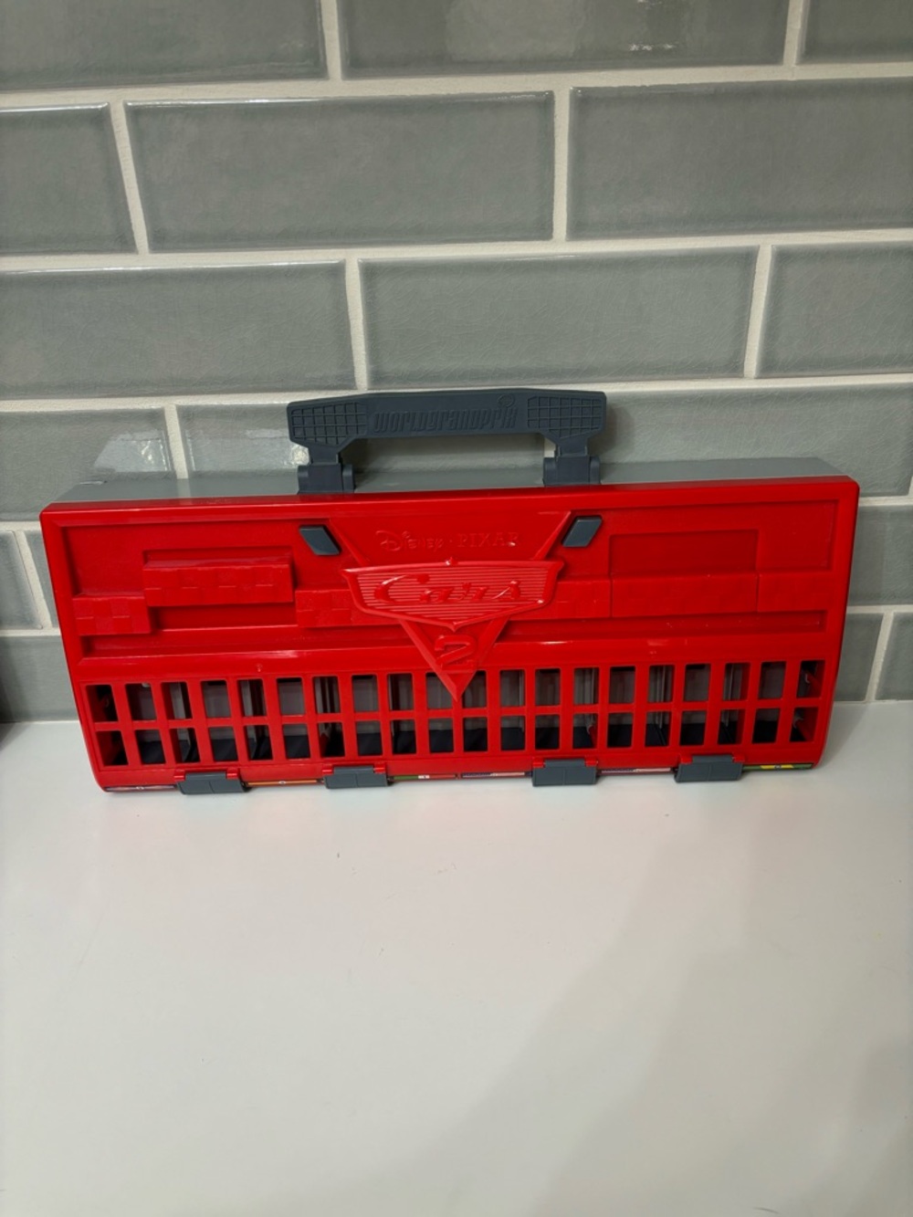 Disney Cars Red Carrying Case with Gray Handle